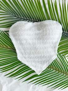 Soleia Women's Textured White Bandeau Top For Vacation - White - View 6