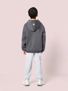 SUMWON 青年布鲁克林运动卫衣套装经典套装大学队号码运动俱乐部都市风格秋冬街头休闲舒适运动服套装 - 深灰色 - 查看 2