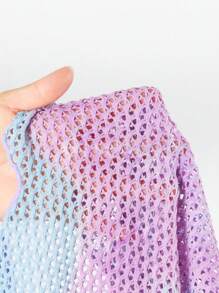SHEIN Áo khoác ngoài dáng suông ombre nhiều màu sắc cho bé gái, thoải mái và nhẹ nhàng, phù hợp cho bé 4-7 tuổi, thích hợp cho kỳ nghỉ hè. - Nhiều màu - Xem 6
