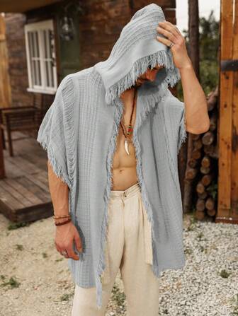 Manfinity Nomadique Herren Mode Urlaub verwaschenes zerfranstes Design Lässig Pullover