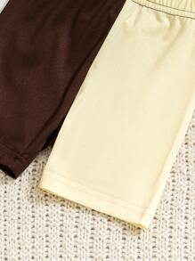 2 sztuki dziewczęcego sportowego i swobodnego stylowego zestawu z krótkim rękawem i spodenkami - Wielokolorowe - Zobacz 4