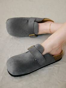 Solecia 女士休闲百搭简约平底一脚蹬鞋 - 灰色 - 查看 1