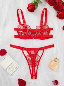 2pcs/Set Women Dark Series Sexy Lingerie Set