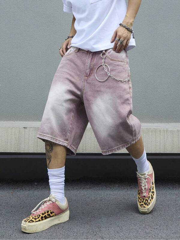 Manfinity Hypemode Short en jean casual ample avec poches pour hommes grande taille
