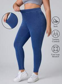 EMERY ROSE Pantalones vaqueros de punto elásticos de ajuste entallado y cómodo para tallas grandes