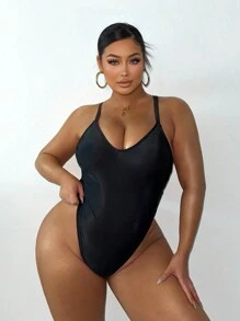 Swim SXY 1 pieza Traje de baño de una pieza con espalda descubierta de talla grande, adecuado para vacaciones en la playa, para vacaciones de verano