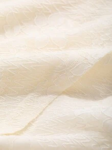 DAZY Solid Color Ruched Asymmetric Lace Women Skirt - Beige - View 8