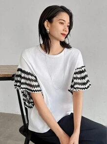 FRIFUL Camiseta de mujer de manga corta, de moda simple y casual, para uso diario