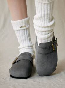 Solecia 女士休闲百搭简约平底一脚蹬鞋 - 灰色 - 查看 5