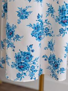 Soleia Sexy & Romantic Gradient Print Plunging Neckline Backless Tie Strap Vintage Dress, Suitable For Vacation, Music Festival, Bohemian, Holiday Date, Spring, Valentine's Day Afternoon Tea