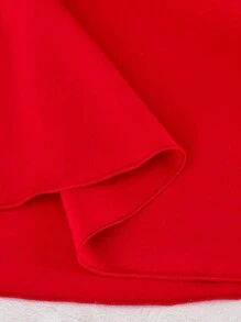 Viva Relle 大码女式红色 V 领褶皱迷你连衣裙，情人节