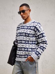 AKNOTIC Business Casual Cárdigan tejido holgado y grande para hombre, adecuado para otoño/invierno