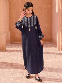 Tween Girl Casual Fashion Ruffle Trim Plaid Print Cute Color Block Dress, Suitable For Summer Wear As Inner/Outer Layer, Comfortable Soft Fabric Suitable For Casual Outings, Gatherings, Vacations, School - Black and White - View 7