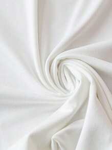 INAWLY Plus Size Round Neck Short Sleeve Simple Print Casual Loose Tee, Everyday Wear - White - View 3