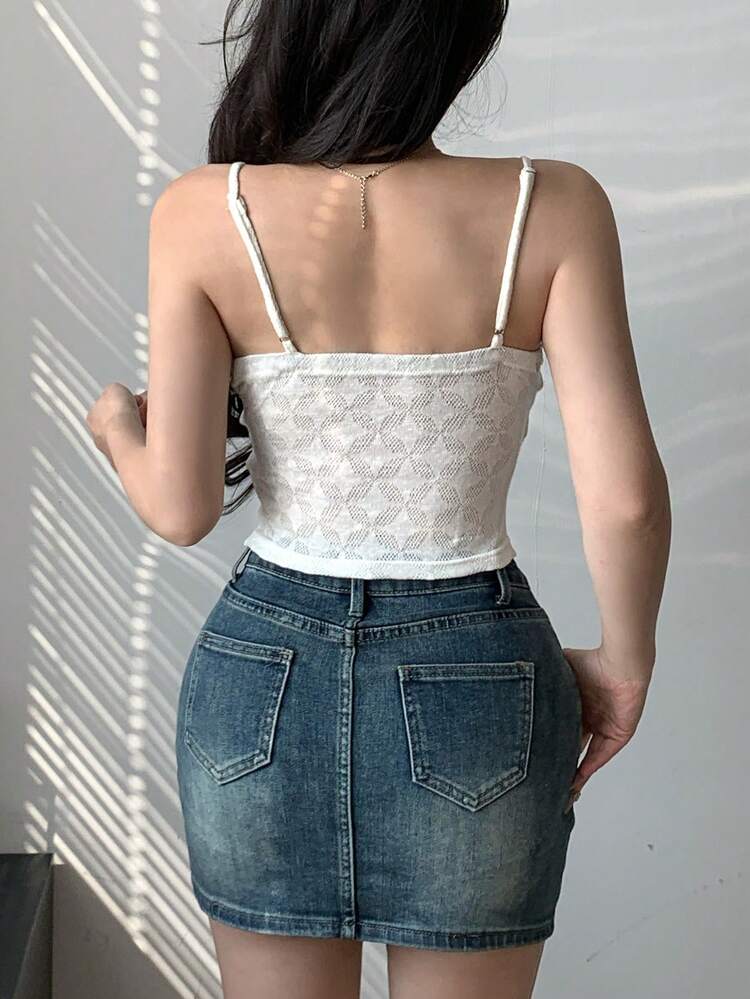 Women's Casual Versatile Minimalist Solid Color Textured Camisole Tops