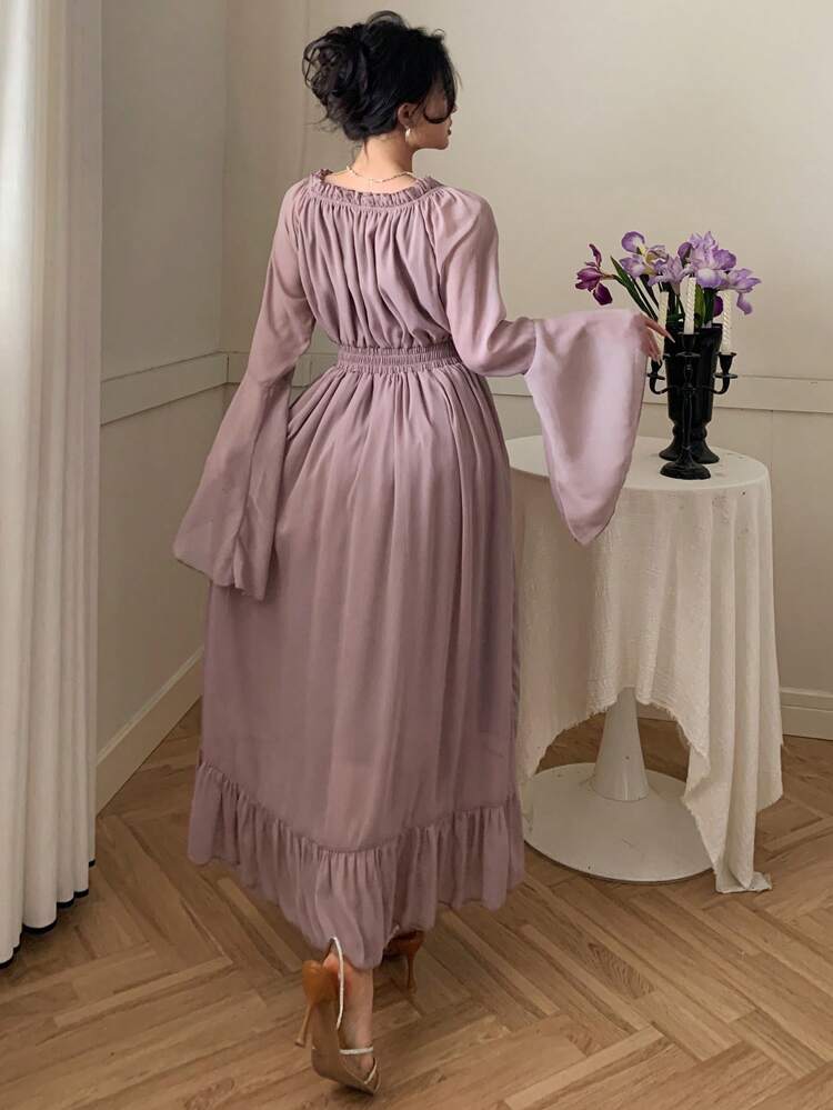 Women's Long Dress, Perfect For Dates, Spring/Fall New Arrivals Prom Dress Elegant,Milkmaid Dress Sundress Long Sleeve Dress