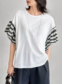 FRIFUL Camiseta de mujer de manga corta, de moda simple y casual, para uso diario