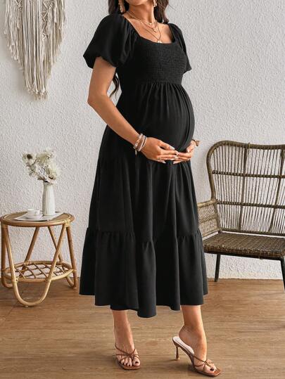 Cheriluna Maternity 极简休闲方领孕妇装，简约时尚，适合日常穿着