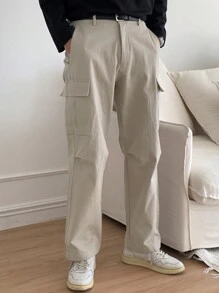 DAZY Men's Solid Color Cargo Pants With Pockets, All Seasons Summer