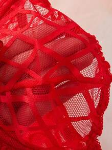 3-Pack Women's Minimalist & Romantic Mesh Patchwork Lingerie Bras, Wire-Free - Multicolor - View 4