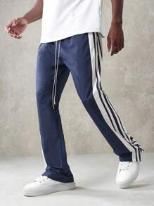 SUMWON Performance Track Pants Athletic Joggers With Side Stripes Training Sports Running Sweatpants Elastic Ankle Activewear - Royal Blue - View 1