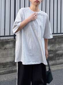 FRIFUL Women Loose Back Pleats Raglan Sleeve Blouse