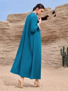 Al Najma Women's Turkish Abaya & Arabic Maxi Dress, Kaftan & Jalabiya,Modest - Blue - View 7