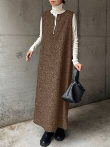 FRIFUL Women Casual Sleeveless Dress, Autumn/Winter