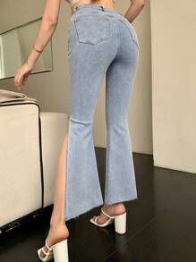 DAZY 女士修身九分牛仔裤 - 藍色 - 查看 2