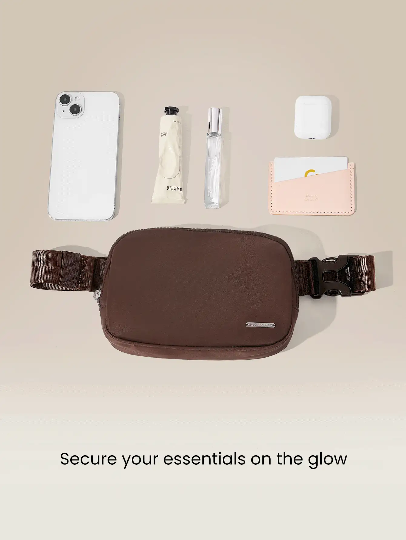 GLOWMODE 1升拉链式万能腰包 防水斜挎腰包 可调节肩带 秋冬 - 棕色 - 查看 3