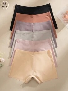 SHEIN Set de 6 piezas Bragas tipo hipster sin costuras y cómodas para mujer, ropa interior versátil para uso diario - Multicolor - Ver 4