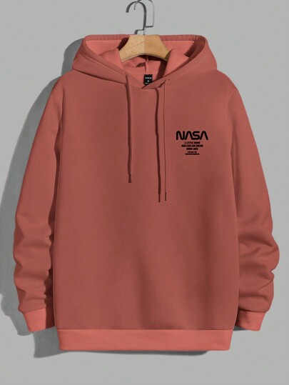 Männer Hoodie mit Buchstaben Grafik, Tunnelzug,