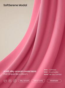 GLOWMODE Modal Silky Smooth Oversized V-Neck Hip Length Long Sleeve Sweatshirt With Thumbholes Valentine's Day Casual - Blush Crush - View 4