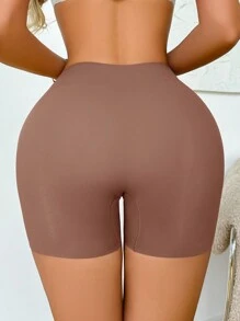 SHEIN 1pc Women High Waist Seamless Shaping Shorts - Redwood - View 3