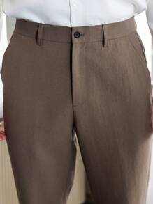 Manfinity AFTRDRK Men Casual Pants, Minimalist & Fashionable, For Everyday Wear Suits Pants - Khaki - View 6