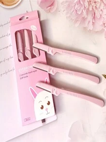 Women's Facial Care Hair Removal Tools Razor Eyebrow Trimmer Shaving Rezors (3 Pieces/Lot) Hair Removal,Face Hair Removal,Hair Trimmer,Hair Trimmer,Barber Supplies,Haircut, Bag,Organizer,Storage,Hair Accessories - Pink - View 6