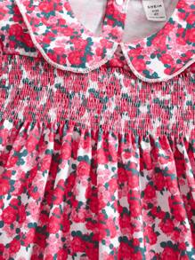 SHEIN 年轻女孩复古碎花翻领长袖长睡袍，母女装 - 彩色 - 查看 4