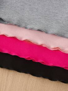 Set de 4 blusas de manga corta casuales para niñas pequeñas, verano 2022-2025, rosa, rojo ciruela, negro, estampado floral gris