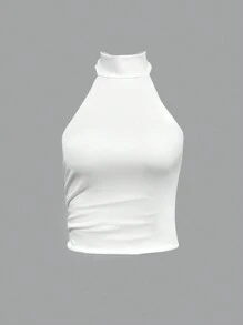 Bloopia 2 Stücke weiß und schwarz farbiges rückenfrei ärmelloses Crop Tank Top, Geburtstags Top, sexy Date Night Tank Top, Urlaubs Party Tank Top, Ausgehens Urlaubs Tank Top, Cocktail Party Tank Top - Verschiedenfarbig - Übersicht 3