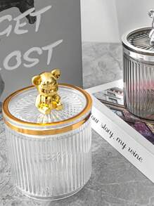 1 pièce Porte-écouvillon de nettoyage de luxe pour la maison avec couvercle, boîte de rangement anti-poussière, décoration de salle de bain estivale, organisateur de maquillage