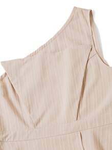 Ellevyn 2 pezzi/set top e pantaloni larghi da donna con scollo asimmetrico, taglio in vita e spalline, outfit per San Valentino - Multicolore - Visualizzare 7