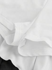 SHEIN Girlism Tween Girls 2pcs Set Integrated Casual Leggings & Skirt, Black & White - Black and White - View 12