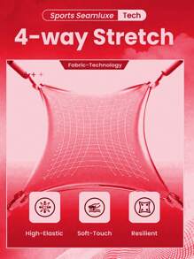 SHEIN Core Rhythm Seamless High Waist Simple Solid Color Yoga Leggings - Red - View 7