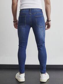 Manfinity LEGND Jeans de mezclilla casual y sencilla para uso diario para hombres - Lavado ligero - Ver 2