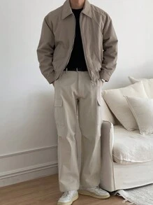 DAZY Men's Solid Color Cargo Pants With Pockets, All Seasons Summer