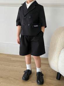 DAZY Young Boys Gentleman Formal Suit For Fall - Black - View 1