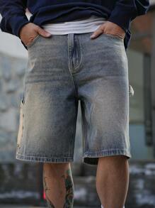 DAZY Men's Solid Blue Summer Denim Shorts - Blue - View 5