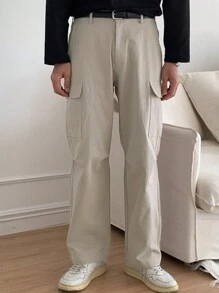 DAZY Men's Solid Color Cargo Pants With Pockets, All Seasons Summer