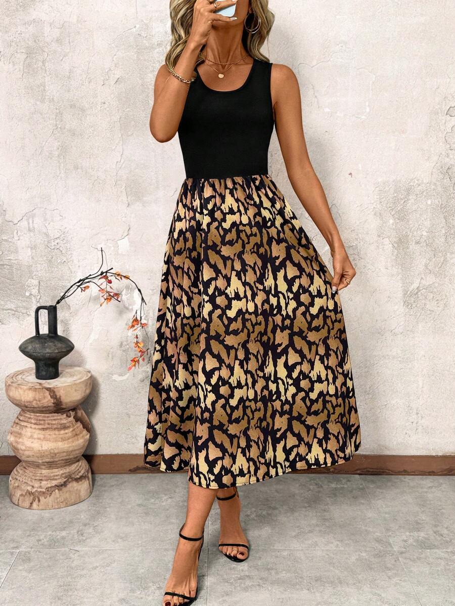 SHEIN Clasi Women's Comfortable Casual Printed Dress, Spring/Summer