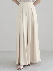 DAZY Pantaloni larghi e morbidi di colore unito ed eleganti per le donne, bianchi, adatti per l'ufficio e il casual, per tutte le stagioni